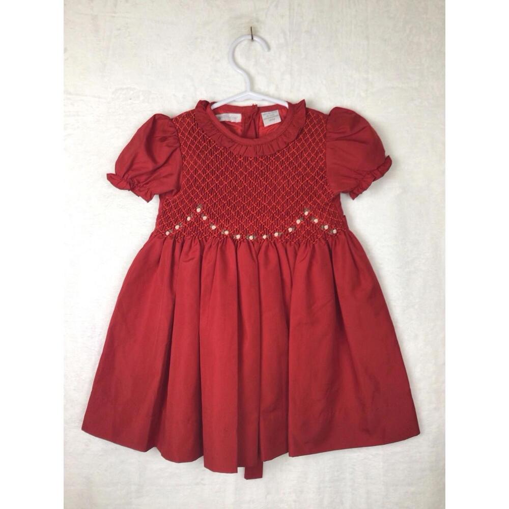 Carriage Boutique 18M Red Smocked Dress Toddler Christmas Holiday Outfit